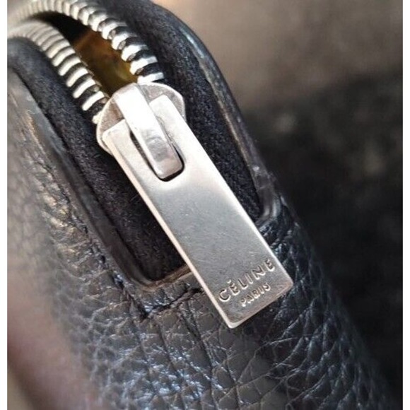 Céline Calfskin Long Zipper Wallet-Black And Yellow-used-*See Photos* CoA - Picture 3 of 16